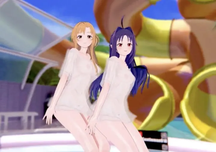 【3DMMD】亚丝娜×优纪 双穴磨镜高潮迭起 淫水喷涌娇喘连发