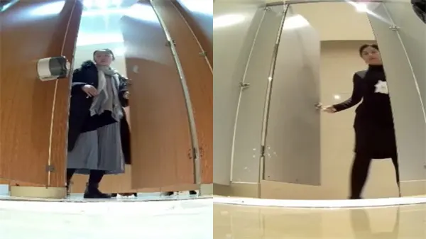 商场女厕惊现偷拍狂魔！实录美女如厕私密全过程
