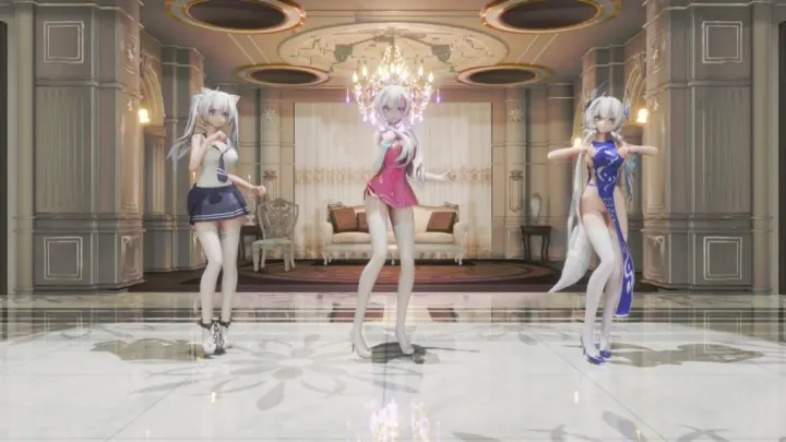 MMD05 汉服JK白丝三倍快乐！双飞爆操极品白丝嫩穴，淫水狂喷光辉STEP