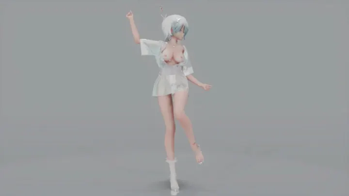 MMD21 和服真空言和爆乳狂摇！极乐净土淫舞骚穴全露任看