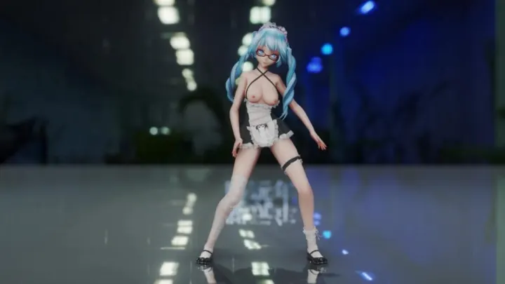 MMD-58 白丝眼镜女仆Miku KDA 极品反差婊 巨乳爆操 淫叫狂干到腿软