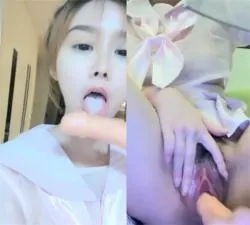 湿身妹子致命黑丝网袜套装 疯狂揉捏震动棒～未插先喷白浆四溅