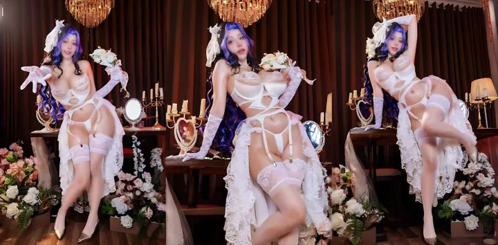 极品福利姬【Eclipse Dream Bride】性感写真，化身棕色尘埃婚纱梦中女神每个动作都充满挑逗力