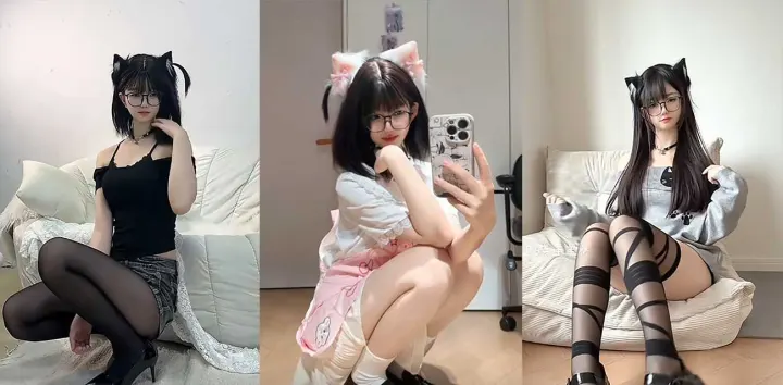 抖音50W粉丝少女网红【不想早起】私人定制合集视频流出，穿各种JK制服配丝袜撅臀揉奶上演极致诱惑