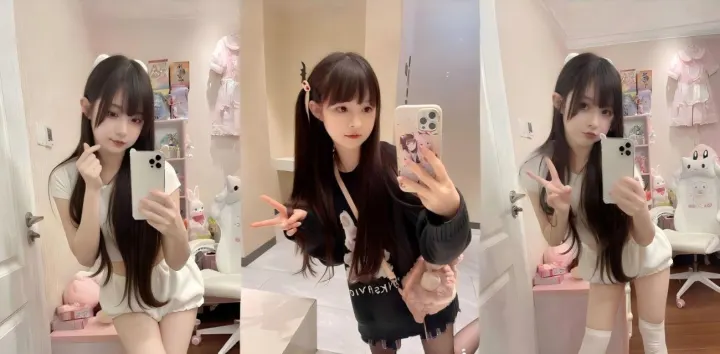 推特高人气萝莉【蔡小熊】COS玛丽罗斯，黑丝紧裹美腿的羞涩少女，粉嫩蝴蝶逼羞涩张开自慰