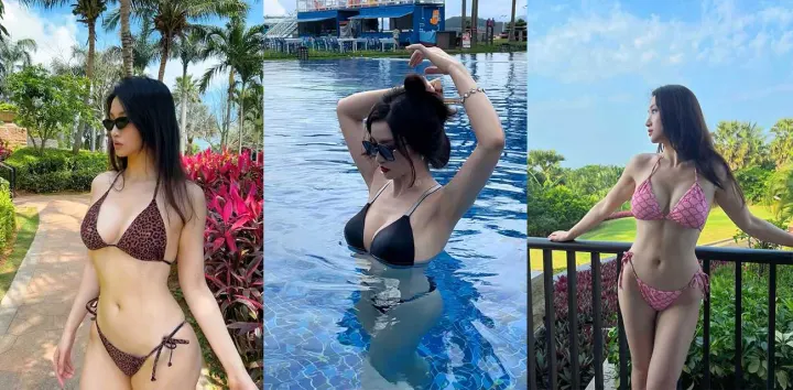 顶级爆奶福利姬【下面有根棒棒糖】新作流出，夏日泳池边勾引男友交欢，被花式体位操得浪叫连连