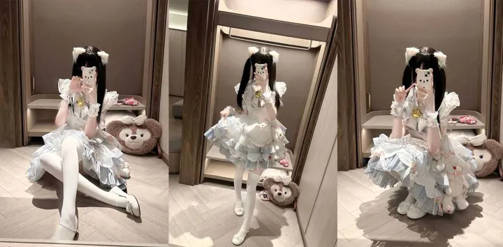 萝莉网红【可爱兔】付费定制合集，梦幻百褶裙悄然褪下，露奶戴乳夹劈腿花式自慰