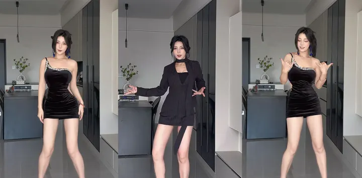 抖音百万粉丝御姐【鹿婷】AI脱衣视频流出，性感制服酮体全裸白嫩娇躯疯狂扭动，左右双屏反差爆棚