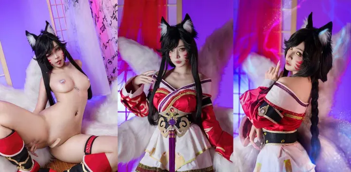 神颜爆乳福利姬【UmekoJ】COS九尾骚狐阿狸魅魔降临，紧身淫装下乳浪臀波翻涌媚眼轻颤间尽是勾魂摄魄