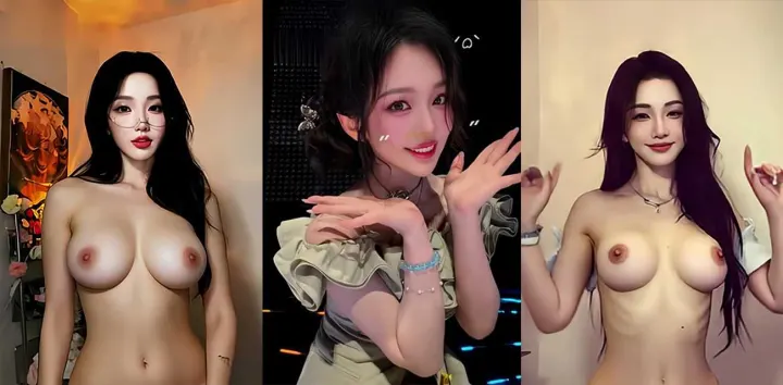 电竞圈最美主持人【解说小鹿】AI裸舞视频，分屏呈现妖艳舞姿巨乳弹跳美穴勾魂，火辣曲线令人心动