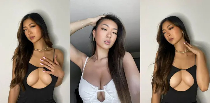 美国华侨模特【Gloria】惊爆双重泄密，巨乳自拍揉奶自慰，被男友后入爆操淫叫不断