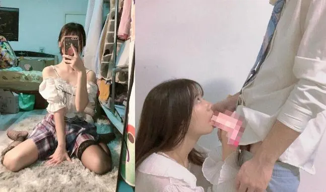 极品身材的学生妹曾经的校花，私下却是只反差婊小母狗被摁头口交粗鲁的插入