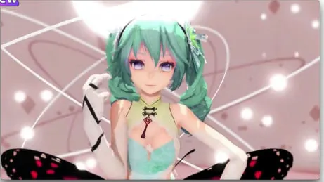 MMD昆虫中出脱衣舞蹈淡绿色头发美少女