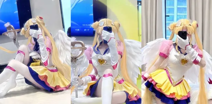 二次元女神【沐沐baby】COS美少女战士，手举阳具猛怼蜜穴高速抽插，全程浪叫呻吟直达高潮