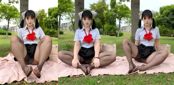 双马尾萝莉【兔宝大人】户外露出自慰福利，黑丝JK真空上阵，跳蛋塞穴淫水狂流